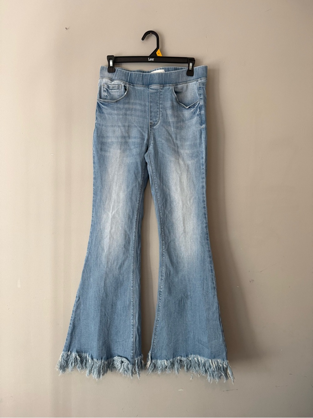 Tricot Women’s Light Blue Flared Jeans with Frayed Hem